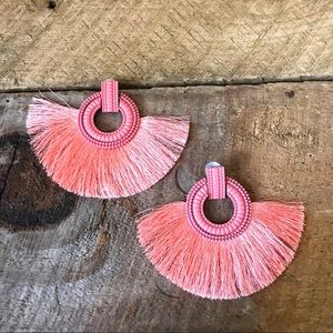 Pink Fringe Tassel Earrings